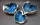 Trio of heart shaped pottery rock pool bowls by Jennifer Corfield Ceramics
